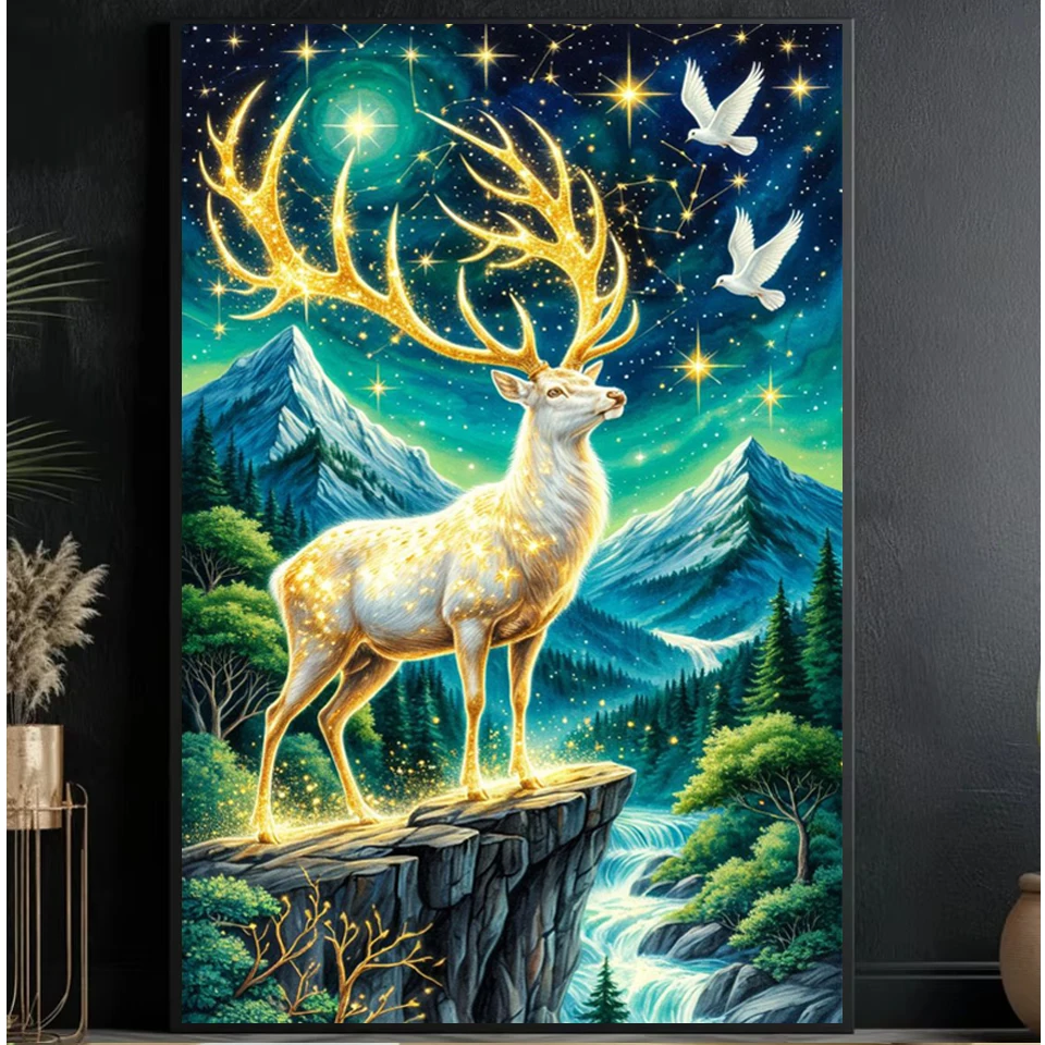 Photo Mosaic Print - Новинка: Алмазная мозаика «Золотой олень в