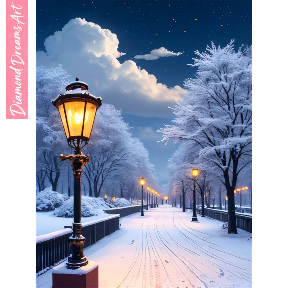 Photo Mosaic Print - 5D Алмазная мозаика DIY: Снежный городской