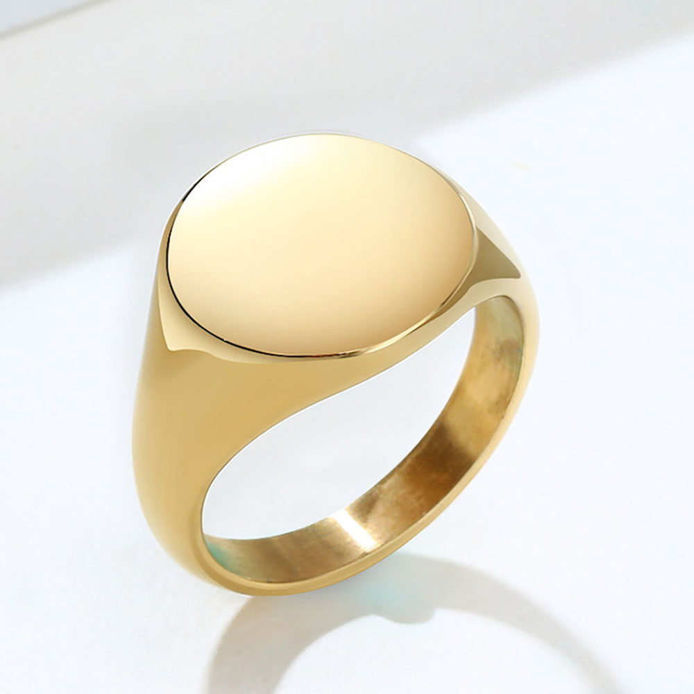 Печатка круглая из нержавеющей – обзор и цена Initial Ring Custom