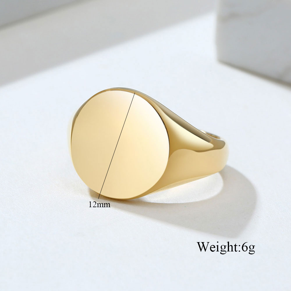 Печатка круглая из нержавеющей – обзор и цена Initial Ring Custom